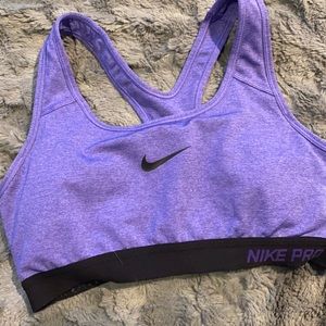 Purple Nike pro sports bra